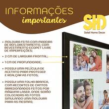 Kit 2 Quadros Porta Retrato Foto 10x15 Paspatur Branco 30x30 - Multi Fotos - Visão 6