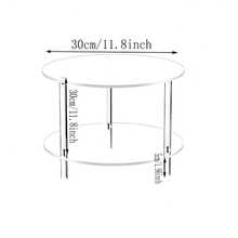 Thick Acrylic Coffee Table – Small Round Modern Side Table With 2-Tier Storage, Sturdy & Scratch-Resistant For Small Spaces - Transparent - View 8