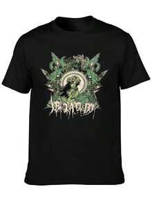 VTG Job For A Cowboy Band Artwork T Shirt Short Sleeve All Sizes - Black - View 1
