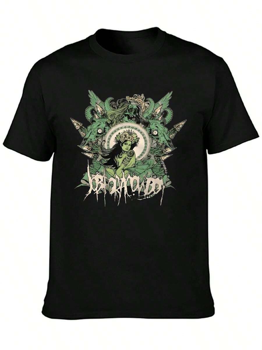 VTG Job For A Cowboy Band Artwork T Shirt Short Sleeve All Sizes - Black - View 1