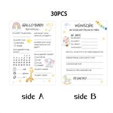 10/20/30pcs Gender Reveal Baby Shower Guessing Game Cards, Baby Shower Party Supplies - Apricot - View 10