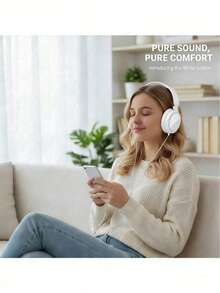 1pc Wired Headphones With 3.5mm Universal Plug - Soft Memory Foam Earpads, -Free Nylon Cable, Fashionable Black/White Color | Ergonomic Design For Comfortable Long-Wear, Ideal For Gaming, Music, And Video Watching (Compatible With Smartphones/Laptops/Gaming Consoles) - Multicolor - View 7