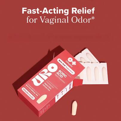 UR-O Feminine Boric Acid Suppositories With Lactic Acid Aloe Vera – Fast Relief Odor Control | 12 Count Vegan Paraben-Free Intimate Care