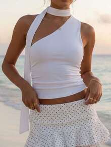 Women Tank Tops & Camis - 白色 - 查看 2