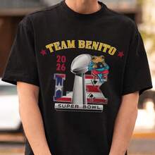 Team Benito Personalized Shirt, Puerto Rico Football Tshirt, Football Fan Shirt, Bunny Bowl Tee, American Football Lover - Black - View 1