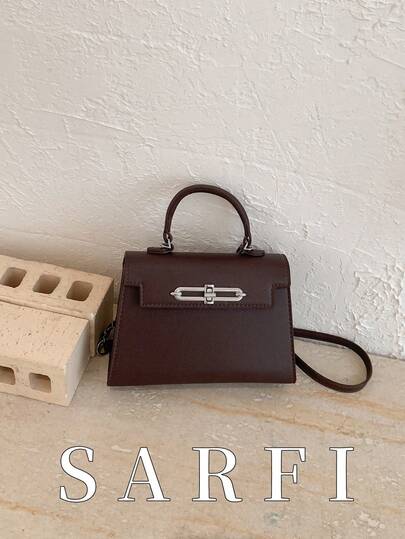A Stylish, Simple, And Retro Coffee-Colored Women's Handbag; A Modern-Style Handbag With Exquisite Metal Lock Closure Decoration, A High-Quality And Versatile New Autumn/Winter Commuter Style Bag With An Adjustable Shoulder Strap, Suitable For Shopping And Travel, Practical And Lightweight With Ample Storage Space