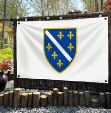Bosnia And Herzegovina National Flag 1992-1998 3x5ft Banner |   Outdoor Wall Decoration |   Waterproof And Easy To Hang - A - 查看 1