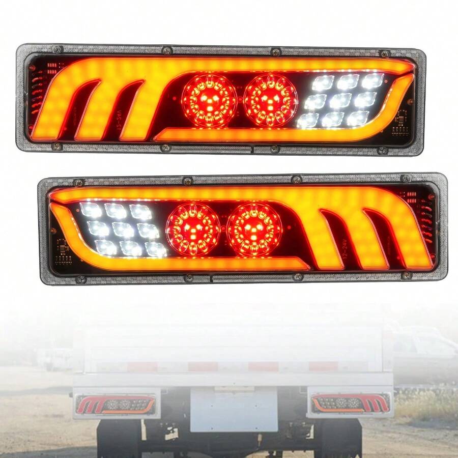 46CM LED Rear Tail Stop Reverse Indicator Light Truck Trailer Caravan Van Lamp Brake Reversing Traffic FogLamp Waterproof 12-24V - A - View 1