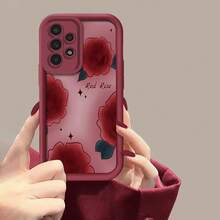 Phone Case: Gradient Rose Phone Case For Galaxy A03/A04e/A05s/A10s/A11/A12/A13/A14/A15/A20/A21s/A22/A23/A24/A25/A30/A30s/A31/A32/A33/A34/A35/A50/A52/A53/A54/A55/A70/A71/A72/S20/S21FE/S22/S23+/S24/S24 Ultra/M10s/M12/M13/M32, Shockproof And Durable,Suitable For IPhone17 Air - 酒紅色 - 查看 11
