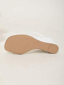 Summer New Wedge Heel Flip Flops - White - View 7