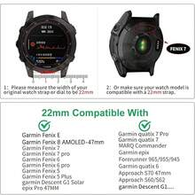 OFNRBRF 22/26mm Sport Silicone Band Compatible with Garmin Fenix8/7X/7 Pro/7/6 Pro/6/5 Plus/5,Quick-Fit Strap for Fenix E/Forerunner965 955/Descent G1/Approach S60 S62/epix Pro 47MM/quatix 7Pro - Azul y blanco - Ver 9