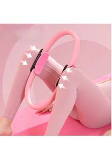 3pcs/Set Pink & Purple Pilates Ring, Yoga Resistance Circle, Magic Circle, Yoga Ball, Figure 8 Resistance Band - Multicolor - View 4