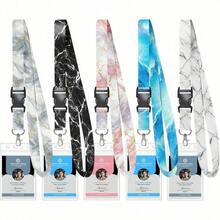 5 Pack Cruise Lanyard For Ship Cards With Marble Pattern Cute Cruise Ship Lanyards With Waterproof ID Badge Holders For Keys, Cards Cruise Essentials For All Cruise  2025, Mixed - Black - View 13