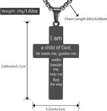 RWQIAN American Necklace Men Bible Verse, Christian Religious Scriptures Faith Baptism 1st First Pendant Chain Boys, Fathers Dad Day Graduation Jewelry Gifts Him - màu đen - Xem 6