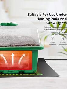12/6 Compartment Mini Greenhouse Seed Starter Tray Set, Plastic Propagation Trays With Vents And Lids To Control Humidity, Suitable For Vegetable, Fruit And Herb Planting, No Electricity Required - Multicolor - View 2