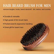 Weiche Bartbürste für Männer, Bartpflegewerkzeug, perfekt für Bartöl und -balsam, Holzborsten Bürste, zum Entwirren und Glätten, Styling und Formen, geeignet für Barbershops, Friseursalons und tägliche Bartpflege, modischer Haarstil für Frauen und Männer - Bartbürste - Übersicht 8
