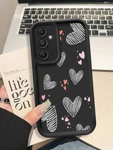 Heart-Shaped Painted High-End Textured Thick Anti-Drop Painted Phone Case Compatible With IPhone, Galaxy, Redmi - Multicolor - View 1