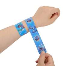 Disney 6/12/24pcs/Set Blue Cartoon Stitch Themed Elastic Bracelets, Cute Stitch Pattern, Suitable As Birthday Gift, Party Favor, And Classroom Reward - Multicolor - View 3