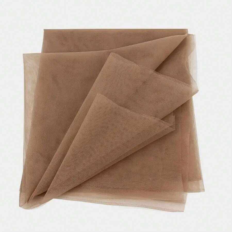 Malla de encaje suizo para manualidades de pelucas, gorros de peluca superiores invisibles de 0,91 y cierres frontales, perfecta para extensiones de cabello de pelucas personalizadas - Marrón claro - Ver 1