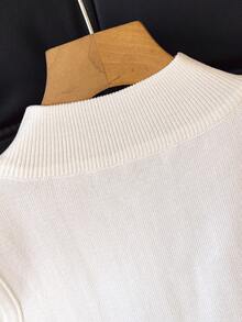 Women's Elegant Diamond Studded Fitted Knit Vest, Fashionable And Charming, Waist Cinching, Suitable For Spring/Summer - White - View 6