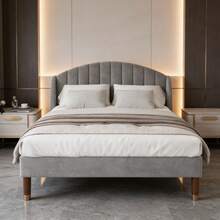 Bed Bases & Foundations - Gray + Velvet - View 1