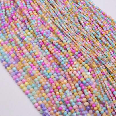 1 Strand Colorful Natural Shell Round Beads For Jewelry Making DIY Women Men Necklace Bracelets Handicrafts Accessories 38cm
