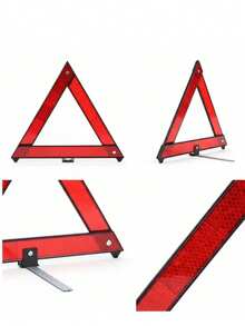 High Visibility Day & Night | Foldable Car Warning Triangle | Portable Roadside Emergency Stop Sign, Plastic Material | Breakdown Safety Equipment. 1 Reflective Safety Triangle, High Visibility Foldable Warning Sign, Plastic Material Not Easy To Damage, Day & Night Reflective Clarity, Quick Deployment For Roadside Breakdown Or Emergency Stop, Portable Design Does Not Occupy Vehicle Space, Solving The Pain Points Of Unclear Warning And Inconvenient Tools In Emergencies. Essential Safety Warning Tool For Drivers - Tripod - View 5