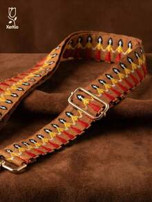 138cm Adjustable Fabric Bag Strap With Embroidery Design Replacement Shoulder Strap For Bags Travel Essentials - Orange - View 7