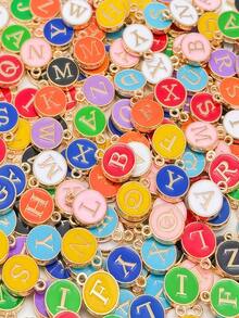 50件套混合字母吊坠套装，A-Z字母吊坠DIY项链、手链和耳环-锌合金珠宝制作工具。 - A - 查看 3