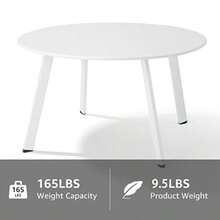 jjytMesa reda para patio mesa de centro de ml reente a la intemperie antioxite color blancoMesa de centro exterior - Blanco - Ver 4