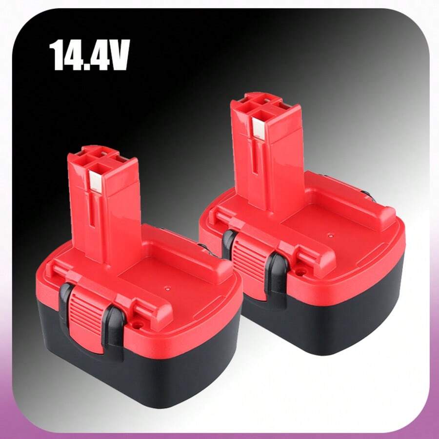 2pack/1pack 4.8Ah 14.4V Ni-MH Replacement Battery Compatible With Bosch Power Tools, For BAT038, BAT040, BAT041, BAT140, BAT159 Models - Red and Black - View 1