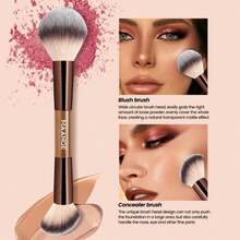 MAANGE 7 PCS Foundation Makeup Brush Set With Bag, Make Up Brushes, Eyeshadow Concealer Brush, Double-Ended Foundation Contour Powder Blush, Professional Face Brush Set Tools For Liquid,Cream(Apricot) - ColorB - View 4