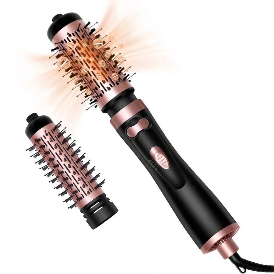 2-In-1 Hot Air Brush And Rotating Hair Dryer Multifunction Electric Hair Styler Comb - UK Plug(220-240V) - View 1