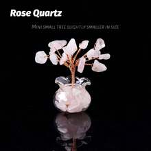 1pc Natural Crystal Mini Glass Wishing Bottle With Lucky Tree Healing Stone, Polished Gemstone Decor, Birthday Gift, Positive Energy & Good Wishes, Christmas Gift, Spring Garden Decor - Small Flowering Tree In a Fish Tank - View 15