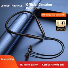 Lenovo HE05 X 1pc Bluetooth Earphones Earphone Waterproof Earplugs HIFI Sound Magnetic Neckband Headset Sports Headphone Chinese packaging - 黑色 - 查看 1
