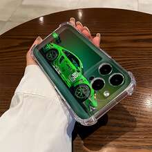 Auto de carreras verde con detalles monstruosos, listo para la carrera. Esta elegante funda para teléfono es compatible con Samsung, Apple, OPPO, , etc. Fabricada en TPU flexible, resistente a golpes y arañazos, ofrece una excelente protección contra caídas y un agarre cómodo. Es un regalo ideal para familiares, amigos y seres queridos, y una opción perfecta para festivales, fundas para iPhone, San Valentín, artículos de , fundas para iPhone y fundas transparentes. - transparente - Ver 4