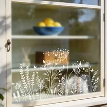 1/3pcs Reusable Static Cling Window Decals, Removable Vinyl Static Stickers, Floral Pattern Design, Suitable For Shop Windows, Mirrors, Windows And Home Decor - Multicolor - View 4