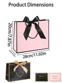 8 件套带提手礼品袋套装，包含粉色和黑色高级礼品袋，配有丝带和提手。非常适合主题派对、新娘送礼会、生日庆祝、婚礼、节日聚会和周年纪念礼品包装。 - 彩色 - 查看 6