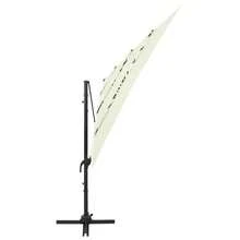 vidaXL Sonnenschirm Mit Aluminium-Mast 4-Lagig Sandfarben 250x250 Cm - A - View 2