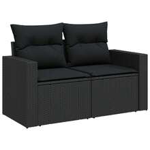 vidaXL 8-Teiliges Garten-Sofa-Set Mit Kissen, Schwarz Poly-Rattan - Black - View 4