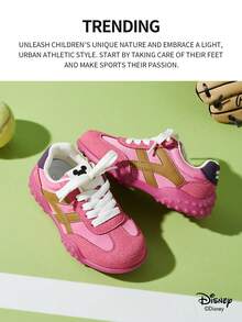 Disney 1 Pair  Collaboration Children's Sneakers, Suitable For Daily Wear, Festivals, Sports, Outdoor Activities, Comfortable, Non-Slip, Breathable (Boys' Sneakers, Boys' Skate Shoes, Children's Sneakers, Girls' Sneakers, Girls' Skate Shoes) - Hot Pink - View 2