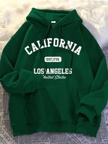 Sudadera con Capucha Estampada de Moda para Hombres - Negro - Ver 7