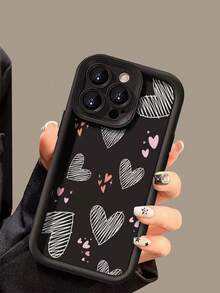 Heart-Shaped Painted High-End Textured Thick Anti-Drop Painted Phone Case Compatible With IPhone, Galaxy, Redmi - Multicolor - View 4