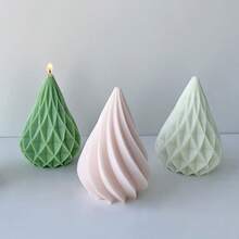 Khuôn silicon đa năng hình học dùng để tự làm nến thơm, sáp thơm và thạch cao. - Trắng - Xem 2