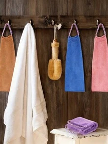 1-5件套非洲网状去角质浴巾，双面软硬去角质，有效身体磨砂，浴室背部按摩器，优质网状材质，便捷绑带设计，浴巾花纹，滋润肌肤，适合日常使用 - 多款式 - 查看 7