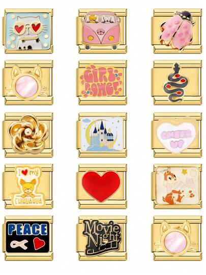 Elegant Handmade Stainless Steel Jewelry Set, Versatile Beaded Bracelet With Colorful Patterns Like Cherry, Heart, Flower, Universe, "I Love You" Letter, Suitable For Various Fashion Accessories, Great Gift For Girlfriend