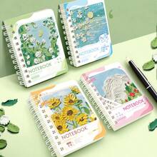 1pc Cartoon Coil Bound Notebook Mini Cute Portable Design With Kawaii Heart Theme For Girls School Homework Memo Planner And Travel Pocket Notepad Supplies - Nhiều màu - Xem 1