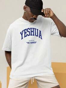 Streetwear T-Shirt Yeshua Jesus Salvation Messiah Gospel Print - trắng - Xem 8