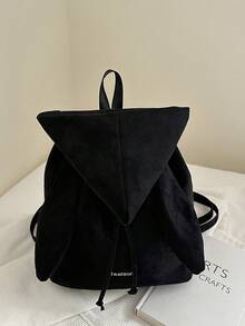 2023 New Casual Large Capacity Rabbit Ear Backpack, Versatile Commuter Backpack, Retro Style For Spring & Autumn - Black - View 6