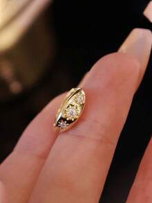 Pendientes de botón minimalistas de metal con forma de girasol, joyería de moda y declaración para fiestas, diseño sencillo, regalo adecuado para mujeres - Dorado - Ver 3